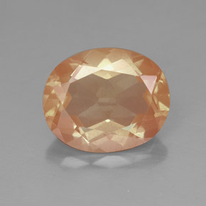 3.49 ct Orange Andesine Labradorite Gemstone, Andesine Labradorite Gem in Oval Facet Shape for Sale.
