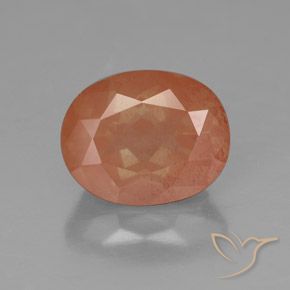 Labradorite andésine orange de 3,08 ct, coupe ovale de 10,1 x 8,1 mm du Congo, Photo A