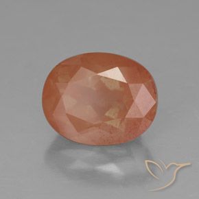 3.08 ct Orange Andesine Labradorite Stone, Natural Andesine Labradorite in Oval Facet Shape for Sale