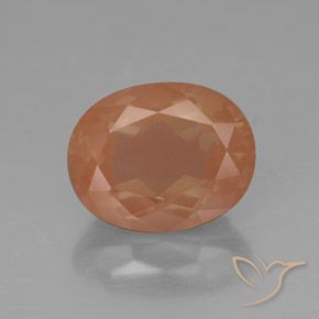 Labradorite andésine orange de 2,99 ct, coupe ovale de 10,2 x 8,2 mm du Congo, Photo A