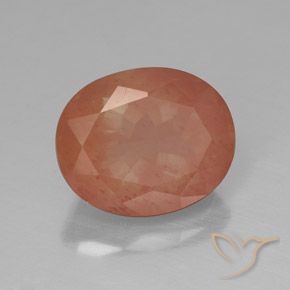 4.05 ct Orange Andesine Labradorite Stone, Natural Andesine Labradorite in Oval Facet Shape for Sale