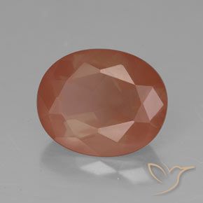 3.40 ct Red Andesine Labradorite Stone, Natural Andesine Labradorite in Oval Facet Shape for Sale