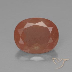 Labradorite andésine orange de 3,31 ct, coupe ovale de 11,1 x 8,9 mm du Congo, Photo A