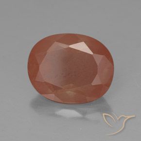 3.31 ct Orange Andesine Labradorite Stone, Natural Andesine Labradorite in Oval Facet Shape for Sale
