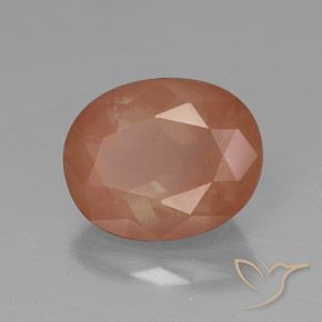 3.64 ct Orange Andesine Labradorite Stone, Natural Andesine Labradorite in Oval Facet Shape for Sale