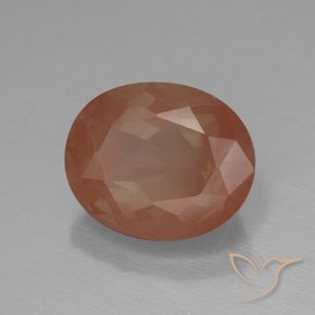3.78 ct Orange Andesine Labradorite Stone, Natural Andesine Labradorite in Oval Facet Shape for Sale