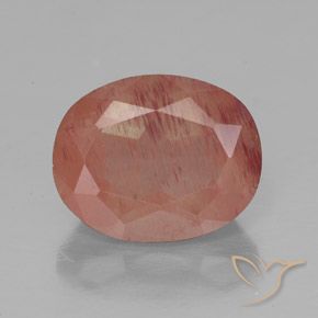 3.04ct Natural Medium Red Andesine Labradorite, Oval, Transparent/Translucent