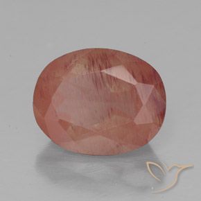 3.04 ct Red Andesine Labradorite Stone, Natural Andesine Labradorite in Oval Facet Shape for Sale