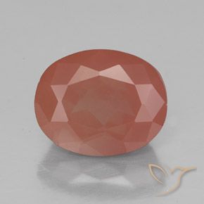 3.00ct Natural Pale Reddish Orange Andesine Labradorite, Oval, Transparent/Translucent