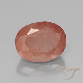 2.06 ct Red Andesine Labradorite Stone, Natural Andesine Labradorite in Oval Facet Shape for Sale