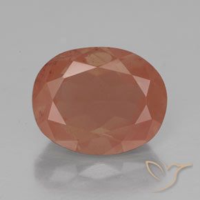 2.82ct Oval Facet Red Andesine Labradorite from Congo, Dimension 10.3 x 8.2mm, Natural diffused Gemstone, Transparent/Translucent Clarity, 1 piece Andesine Labradorite in Medium Red Color, Mohs Hardness of 6 - 6.5, Photo A