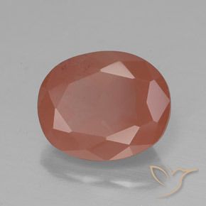 3.55 ct Red Andesine Labradorite Stone, Natural Andesine Labradorite in Oval Facet Shape for Sale