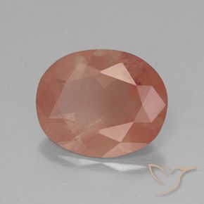 2.86 ct Red Andesine Labradorite Stone, Natural Andesine Labradorite in Oval Facet Shape for Sale