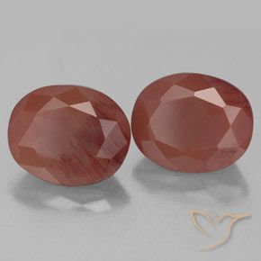 7.36 ctw Red Andesine Labradorite Stones, Natural Andesine Labradorite in Oval Facet Shape for Sale