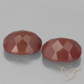 Andesine Labradorite Gemstones in 11 x 9 mm (calibrated) Size for Sale, Andesine Labradorite Stones in Blood Red Color