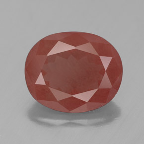 4.44 ct Red Andesine Labradorite Gemstone, Andesine Labradorite Gem in Oval Facet Shape for Sale.