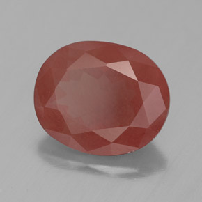 4.44 ct Red Andesine Labradorite Stone, Natural Andesine Labradorite in Oval Facet Shape for Sale