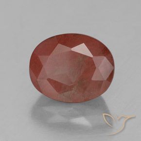 2.97 ct Red Andesine Labradorite Stone, Natural Andesine Labradorite in Oval Facet Shape for Sale
