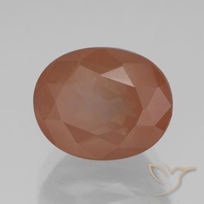 3.06 ct Orange Andesine Labradorite Stone, Natural Andesine Labradorite in Oval Facet Shape for Sale