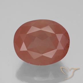 4.17 ct Red Andesine Labradorite Gemstone, Andesine Labradorite Gem in Oval Facet Shape for Sale.