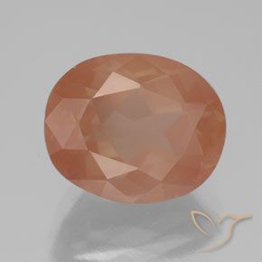 3.80 ct Orange Andesine Labradorite Stone, Natural Andesine Labradorite in Oval Facet Shape for Sale