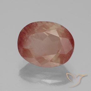 2.63 ct Red Andesine Labradorite Stone, Natural Andesine Labradorite in Oval Facet Shape for Sale