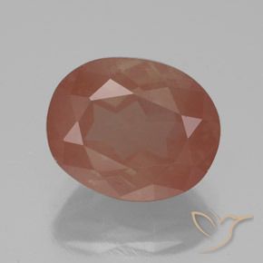 3.78 ct Red Andesine Labradorite Gemstone, Andesine Labradorite Gem in Oval Facet Shape for Sale.