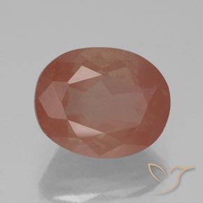 3.78 ct Red Andesine Labradorite Stone, Natural Andesine Labradorite in Oval Facet Shape for Sale