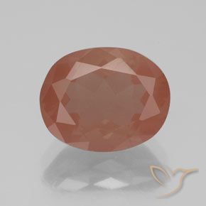 2.69ct Natural Medium Red Andesine Labradorite, Oval, Transparent