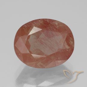 3.58 ct Red Andesine Labradorite Stone, Natural Andesine Labradorite in Oval Facet Shape for Sale