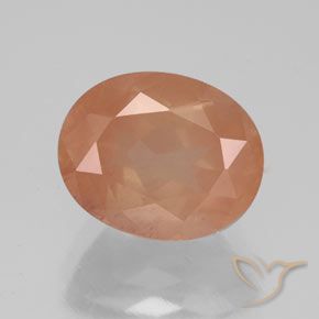 3.05 ct Orange Andesine Labradorite Gemstone, Andesine Labradorite Gem in Oval Facet Shape for Sale.