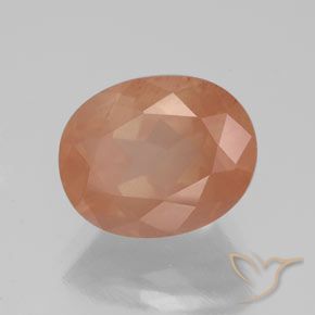 3.05 ct Orange Andesine Labradorite Stone, Natural Andesine Labradorite in Oval Facet Shape for Sale