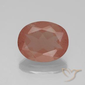 2.44ct Natural Pale Reddish Orange Andesine Labradorite, Oval, Transparent/Translucent