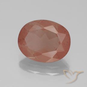 2.44 ct Red Andesine Labradorite Stone, Natural Andesine Labradorite in Oval Facet Shape for Sale