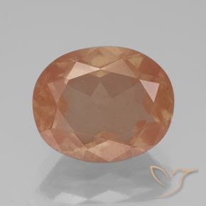 Labradorite andésine orange de 3,52 ct, coupe ovale de 11,1 x 9,1 mm du Congo, Photo A