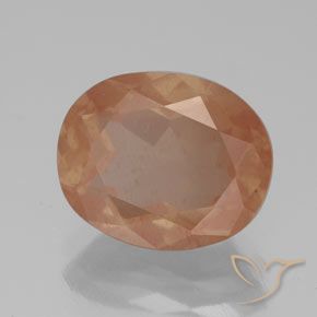 3.52 ct Orange Andesine Labradorite Stone, Natural Andesine Labradorite in Oval Facet Shape for Sale