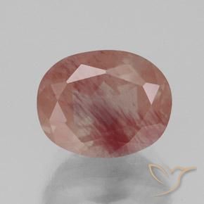 10,2 x 8,1mm Andesina Labradorite rosso Ovale sfaccettato dal Congo, peso di 3,06 ct, pietra preziosa naturale Diffuso in purezza Transparent/Translucent, Andesina Labradorite 1pz - il colore è Arancio rossastro pallido, durezza Mohs di 6 - 6,5, Photo A