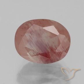 3.06 ct Red Andesine Labradorite Stone, Natural Andesine Labradorite in Oval Facet Shape for Sale