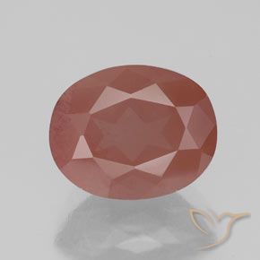 2.53ct Natural Medium Red Andesine Labradorite, Oval, Transparent/Translucent