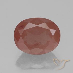10.2 x 8.2mm Oval Facet Red Andesine Labradorite from Congo, Weight of 2.77ct, Natural diffused gemstone in Transparent/Translucent Clarity, 1pc Andesine Labradorite - the Color is Pale Reddish Orange, Mohs Hardness of 6 - 6.5, Photo A