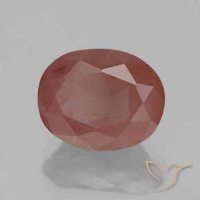 2.77 ct Red Andesine Labradorite Stone, Natural Andesine Labradorite in Oval Facet Shape for Sale