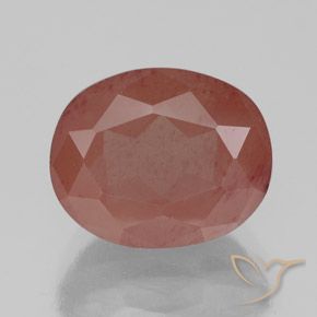 3.87ct Natural Medium Red Andesine Labradorite, Oval, Transparent/Translucent