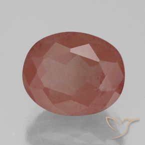 3.87 ct Red Andesine Labradorite Stone, Natural Andesine Labradorite in Oval Facet Shape for Sale