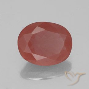 2.37 ct Red Andesine Labradorite Stone, Natural Andesine Labradorite in Oval Facet Shape for Sale