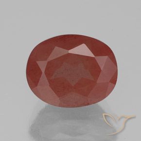 2.91ct Oval Dark Red Andesine Labradorite from Congo, Dimension 10.1 x 8.1mm, Natural diffused Gemstone, Transparent/Translucent Clarity, 1pc Oval Facet Andesine Labradorite, Mohs Hardness of 6 - 6.5, Photo A