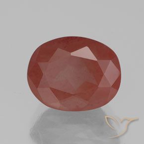 2.91 ct Red Andesine Labradorite Stone, Natural Andesine Labradorite in Oval Facet Shape for Sale