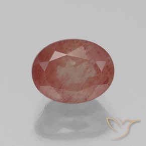2.04ct Natural Blood Red Andesine Labradorite, Oval, Transparent/Translucent