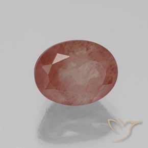 2.04 ct Red Andesine Labradorite Stone, Natural Andesine Labradorite in Oval Facet Shape for Sale