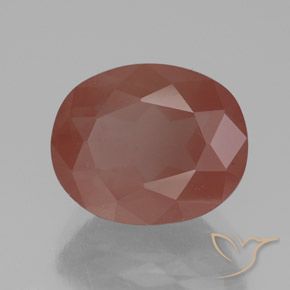 3.58 ct Red Andesine Labradorite Stone, Natural Andesine Labradorite in Oval Facet Shape for Sale