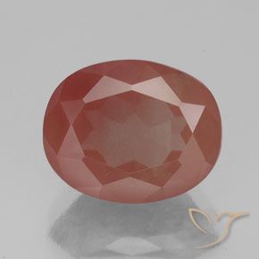 3.26ct Natural Pale Reddish Orange Andesine Labradorite, Oval, Transparent/Translucent